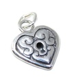 Charm de plata de ley con forma de corazón .925 x 1 Charms de corazones y amor