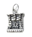 Christmas Fireside with stockings sterling silver charm .925 x 1