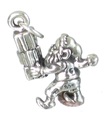 Elf mit Weihnachtsgeschenken Sterling Silber Charm .925 x 1 Elfen Xmas