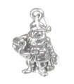 Charm de plata de ley Papá Noel con Lista .925 x 1 Charms de Papá Noel