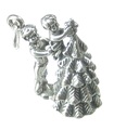 Padre e figlio decorano il fascino dell'albero di Natale in argento sterling .925 x 1