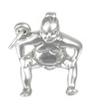 Sumo Wrestler charm i sterlingsilver .925 x 1 Japansk brottning