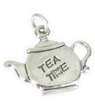 Charm de plata esterlina para tetera .925 x 1 Charms para tetera Tea Time