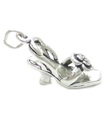 Open Toe Sandal charm i sterling silver .925 x 1 Skor Sandaler berlocker