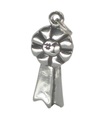 Rosette Number 1 sterling silver charm .925 x 1 1st Place Ribbon