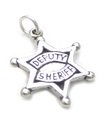 Plaatsvervangend Sheriff Badge sterling zilveren charme .925 Sheriffs badges charmes