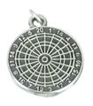 Dart board large sterling silver charm pendant .925 x1 Dartboard charms