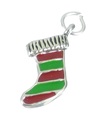 Ciondolo in argento sterling calza di Natale .925 x 1 ciondoli natalizi