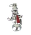 Schneemann Sterling Silber Charm .925 x 1 Schneemann Weihnachtsanhänger