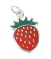 Ciondolo in argento sterling fragola .925 x 1 Ciondoli con fragole