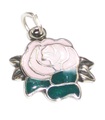 Charm rosa de plata de ley .925 x 1 Charm de flores y rosas