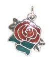 Rose sterling silver charm .925 x 1 Roses and Flowers charms