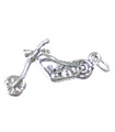 Chopper avec fourches longues breloque en argent sterling pour moto .925 x 1 motard