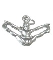 Cheerleader hoppning sterling silver charm .925 x 1 Cheer Leader charm