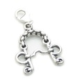 Trense Pelham Bit auf Clip Sterling Silber Charm .925 x 1 Charms