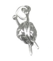 Laine et aiguilles à tricoter breloque en argent sterling .925 x 1 boules de fil