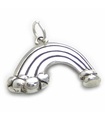 Regenbogen mit Goldschatz am Ende Sterling Silber Charm .925 x1 Lucky