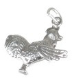 Cockerel - Haan sterling zilveren bedel .925 x 1 Cock Chicken bedels