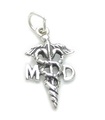 MD Doctor of Medicine charm i sterling silver .925 x 1 Medicinsk charm