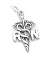 RN Registered Nurse Sterling Silver Charm. 925 x 1 Nursing Charms