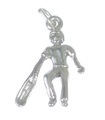 Breloque joueur de crosse en argent sterling .925 x 1 Breloques de sport