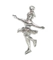 Ice Skater charm i sterling silver, 925 skridskor