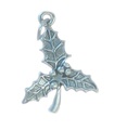 Holly Sterling Silber Charm .925 x 1 Blätter Weihnachtscharme