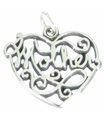 Mother Heart sterling silver charm pendant .925 x 1 Mothers Pendants