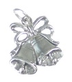 Wedding Bells sterling silver 2D charm .925 x 1 Weddings Bell charm