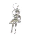 Breloque en argent sterling Cowgirl .925 x 1 breloques en ligne Cow Girl danse