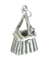 Cantra con pesce charm in argento sterling .925 x 1 ciondoli cestini da pesca