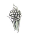 Blomma sterling silver charm .925 x 1 Blommor Blommig charm