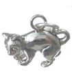 Charm de plata esterlina de gato .925 x 1 Charms de gatito felino de gatos