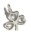 Shamrock Clover leaf stryksilver charm .925 x 1 Lyckliga berlocker