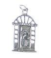 Door with Wreath sterling silver charm .925 x 1 Doors charms