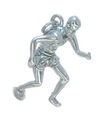 Ciondolo grande in argento sterling runner maratoneta .925 x 1 Marathons Runners