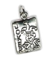 Joker spelkort charm i sterling silver .925 x 1 Kort Spels charm