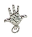 Charm de plata esterlina con mano de Hamsa .925 x 1 Proteger contra el mal de ojo