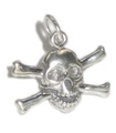 Charm de plata de ley con calavera y tibias cruzadas .925 x 1 Charms de piratas