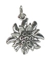 Edelweiss Flower charm i sterling silver .925 x 1 Blommor