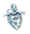 Erdbeere Sterling Silber Charm .925 x 1 Frucht Erdbeeren Charms