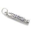 My Teacher Measures Up Ruler sterling silver charm .925 x 1 Teaching