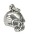 Skalle sterling silver charm .925 x 1 Halloween skalle skräck charm