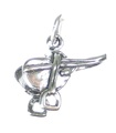 Charm de plata de ley para silla de montar .925 x 1 Caballos Charms de silla de montar de caballo