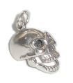 Tête de mort avec breloque en argent sterling bouche ouverte .925 x 1 Têtes de mort - Horreur