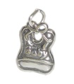 Charm de plata esterlina para babero .925 x 1 Charm de regate para bebé