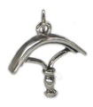 Pferdeschweißschaber Sterling Silber Charm .925 x 1 Pferdepflege