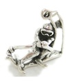 Slalom Skier charm i sterling silver .925 x 1 Skidåkning