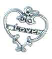 Colgante con dije de plata esterlina con corazón de amor .925 x 1 Loving charms