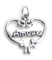 Amour Sterling Silber Charm .925 x 1 Liebeszauber Anhänger